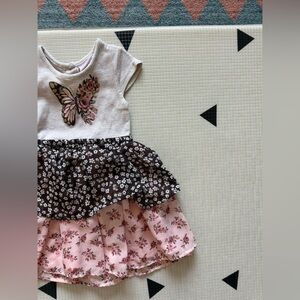 Little Lass|Baby girl,toddler BOHO Butterfly & ditsy Floral print Dress••size 2T